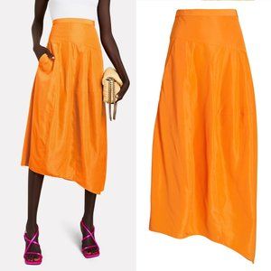 NEW WITH TAGS Tibi Italian sporty nylon balloon skirt in vibrant orange sz 00
